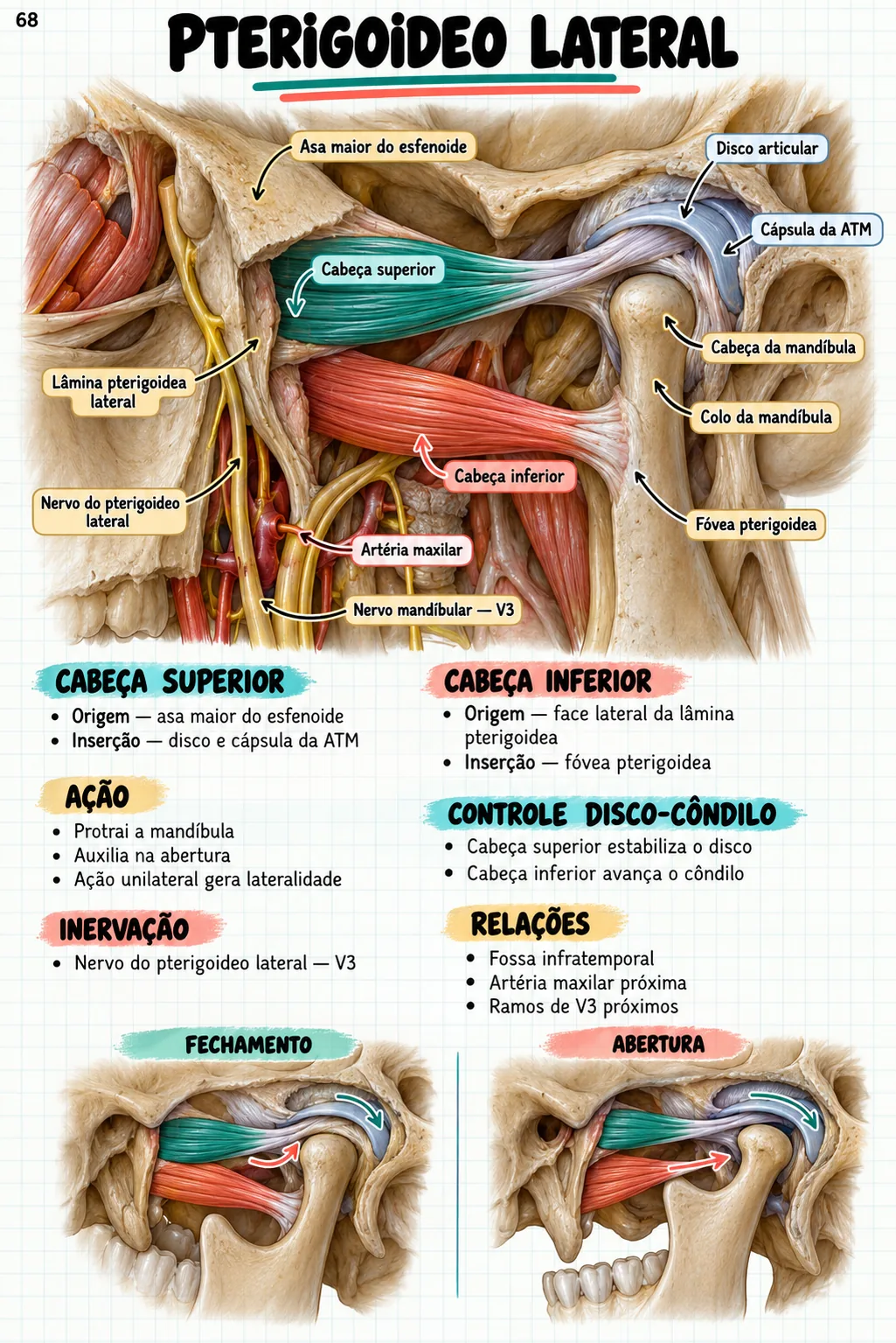 Mapa mental de anatomia — Músculo pterigoideo lateral